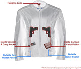 M-Boss Motorcycle Apparel BOS11510 Men’s ‘Speed’ Black Cowhide Leather Motorcycle Riding Jacket