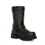 Hot Leathers Men's Black 10-inch Tall Round Toe Engineer Leather Boots with Lug Sole BTM1005