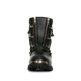 Hot Leathers Men's Black 7-Inch Leather Lace Up Boots with Zipper Closure BTM1009