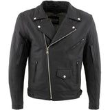 Xelement BXU10580 Men's 'Reaper' Matte Black Leather Motorcycle Biker Rider Jacket