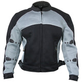 Xelement CF511 Men's 'Guardian' Black and Silver Mesh Sports Jacket with X-Armor Protection