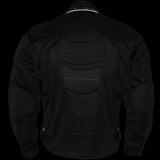 Xelement CF2157 Men's 'Caliber' Black Mesh Motorcycle Jacket with X-Armor Protection