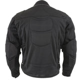 Xelement CF2157 Men's 'Caliber' Black Mesh Motorcycle Jacket with X-Armor Protection