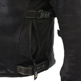 Xelement CF2157 Men's 'Caliber' Black Mesh Motorcycle Jacket with X-Armor Protection