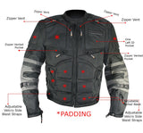 Xelement CF5050 Men's 'Morph' Black and Grey Tri-Tex Armored Jacket with Removable Sleeves