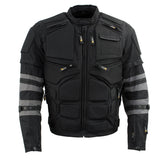 Xelement CF5050 Men's 'Morph' Black and Grey Tri-Tex Armored Jacket with Removable Sleeves