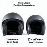 DOT Approved Daytona Cruiser Open Face Motorcycle Helmet - Men, Women & Youth - With Visor & Graphics - W/ Wild Soul