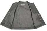 Club Vest CVM3741 Men’s Black Zipper Front Side Lace Leather Vest with Seamless Design