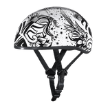 DOT Approved Daytona Motorcycle Half Face Helmet - Skull Cap Graphics for Men & Women, Scooters, ATVs, UTVs & Choppers - W/ Lovesee