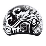 DOT Approved Daytona Motorcycle Half Face Helmet - Skull Cap Graphics for Men & Women, Scooters, ATVs, UTVs & Choppers - W/ Lovesee