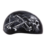 DOT Approved Daytona Motorcycle Half Face Helmet - Skull Cap Graphics for Men & Women, Scooters, ATVs, UTVs & Choppers - W/ Skull Chains