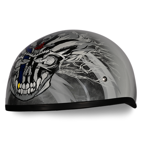 dot approved skull motorcycle helmet Outlaw Helmets T70 Black Freedom Half for Men & Women with Sun Visor and even UTVs Daytona Skull Cap Helmet Black