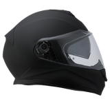 Daytona Detour Full Face Motorcycle Helmet - DOT Certified, Dual Visor, Street Bike Helmet, Men/Women/Youth - Dull Black