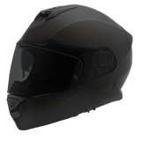 Daytona Detour Full Face Motorcycle Helmet - DOT Certified, Dual Visor, Street Bike Helmet, Men/Women/Youth - Dull Black