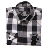 Hot Leathers FLM2004 Mens Black and White Long Sleeve Flannel Shirt