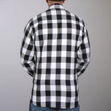 Hot Leathers FLM2004 Mens Black and White Long Sleeve Flannel Shirt