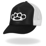 Hot Leathers GSH1009 Knuckles Black and White Trucker Hat