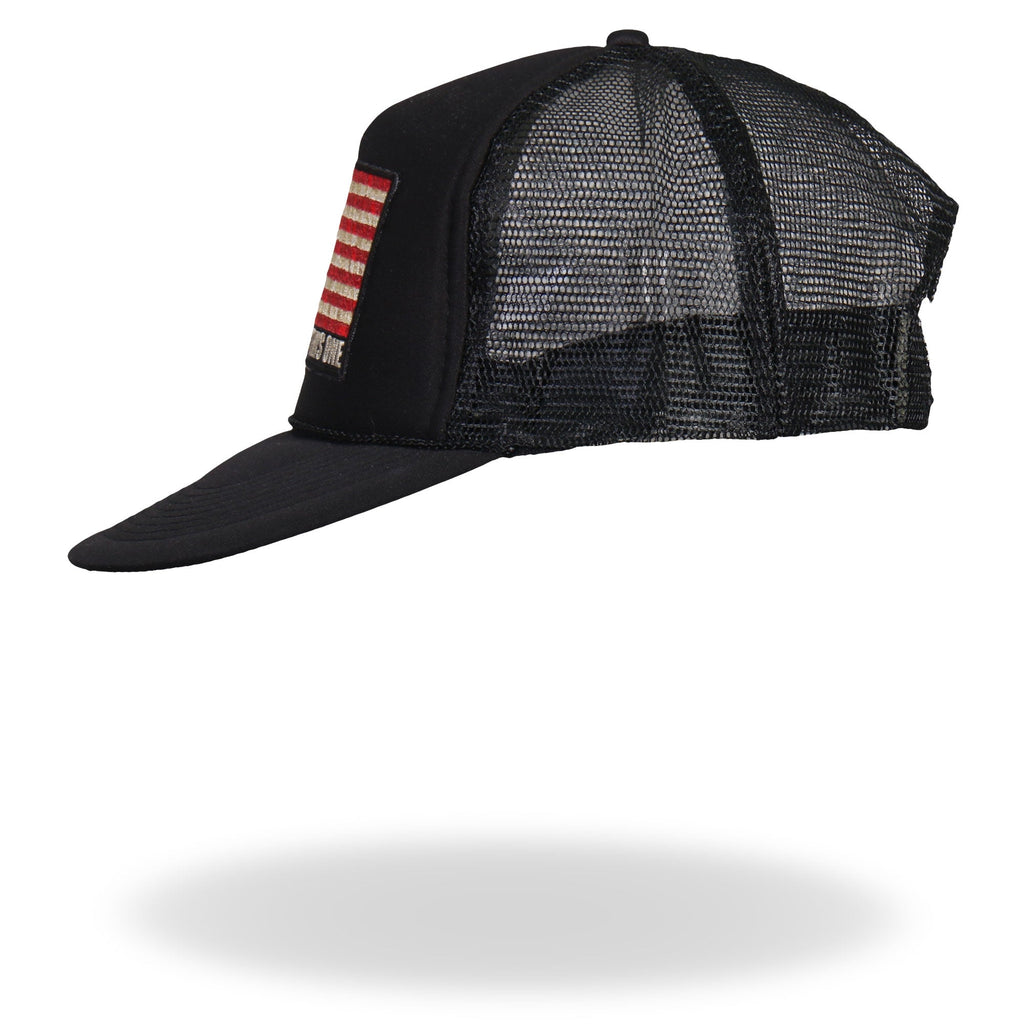 Hot Leathers GSH1016 Try Stomping This American Flag Black Trucker Hat ...