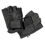 Hot Leathers GVM1011 Naked Leather Unlined Fingerless Gloves with Padded Gel Palm