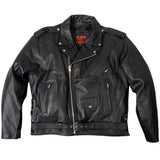 Hot Leathers JKM1002 Classic Men’s Motorcycle Leather Biker Jacket with Zip Out Lining