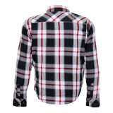 Hot Leathers JKM3001 Men's Motorcycle Red and White Armored Flannel Biker Jacket