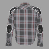 Hot Leathers JKM3001 Men's Motorcycle Red and White Armored Flannel Biker Jacket