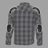 Hot Leathers JKM3002 Men's Motorcycle Black and White Armored Flannel Biker Jacket