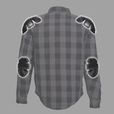 Hot Leathers JKM3004 Men's Motorcycle Grey and Black Armored Flannel Biker Jacket