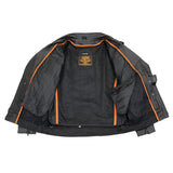 Milwaukee Leather LKM1760 Men's Black Leather Motorcycle Riders Jacket w/ Multi-Utility Pockets