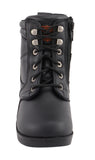 Milwaukee Leather MBK9265 Boys Black Lace-Up Boots with Side Zipper Entry