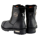 Milwaukee Leather Women's Black Premium Leather Double Sided Zipper Motorcycle Riding Boots MBL202