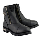 Milwaukee Leather Women's Black Premium Leather Double Sided Zipper Motorcycle Riding Boots MBL202