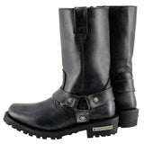 Milwaukee Leather Women's 11-Inch Distressed Grey Classic Harness Square Toe Leather Boots MBL9362