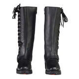 Milwaukee Leather MBL9365 Women's Classic Black Leather 14-Inch Harness Square Toe Tall Motorcycle Boots