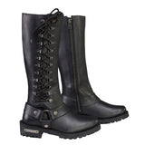 Milwaukee Leather MBL9365W Women’s Wide Width Black Classic Harness 14-inch Square Toe Leather Boots