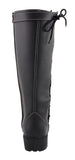 Milwaukee Leather MBL9370 Women's Black 17-Inch Lace Side Leather Boots with Contrast White Stitching