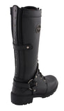 Milwaukee Leather MBL9380 Women's Black 'Jane' 15-inch Leather Combat Style Harness Motorcycle Boots