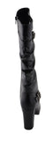 Milwaukee Leather MBL9419 Women's Tall Premium Black Platform Fashion Casual Boots with Slouch Shaft