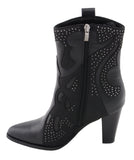 Milwaukee Leather MBL9429 Women's Black Western Style Fashion Casual Boots with Studded Bling
