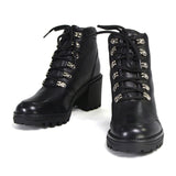 Milwaukee Performance Leather MBL9439 Women's ‘Devine’ Black Leather Lace to Toe Boots with Platform Heel