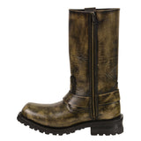 Milwaukee Leather Men's Distressed Brown Leather Wide Width 11-inch Square Toe Harness  Motorcycle Boots MBM9005W