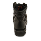 Milwaukee Leather Men's Wide-Width Classic Black Leather Lace-Up 6-inch Engineer Boots with Side Buckle MBM9010W