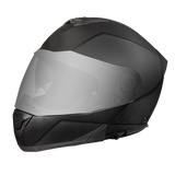 Daytona Glide Modular Motorcycle Helmet - DOT Approved, Bluetooth Ready, Dual Visor, Men/Women/Youth - Dull Black