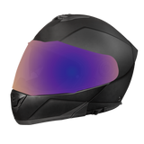 Daytona Glide Modular Motorcycle Helmet - DOT Approved, Bluetooth Ready, Dual Visor, Men/Women/Youth - Dull Black