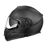 Daytona Glide Modular Motorcycle Helmet - DOT Approved, Bluetooth Ready, Dual Visor, Men/Women/Youth - Dull Black