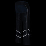 Milwaukee Leather ML1144 Men's Black Premium Leather Vented Motorcycle Rider Chaps w/ Reflective Piping