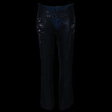 Milwaukee Leather Chaps for Women Black Low-Rise Waist- Double Buckle Reflective Embroidery Motorcycle Chap- ML1187