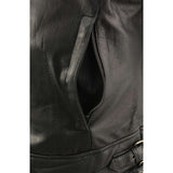 Milwaukee Leather MLL2571 Women's Black 'Crinkled Arm' Lightweight Racer Jacket