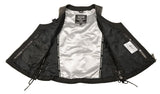 Milwaukee Leather Women's Distress Brown Leather V-Neck Motorcycle Rider Vest with Side Lace MLL4531