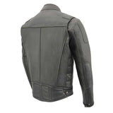 Milwaukee Leather MLM1526 Men's Black 'Stay Cool' Black Leather Sporty Motorcycle Jacket with Cool-Tec